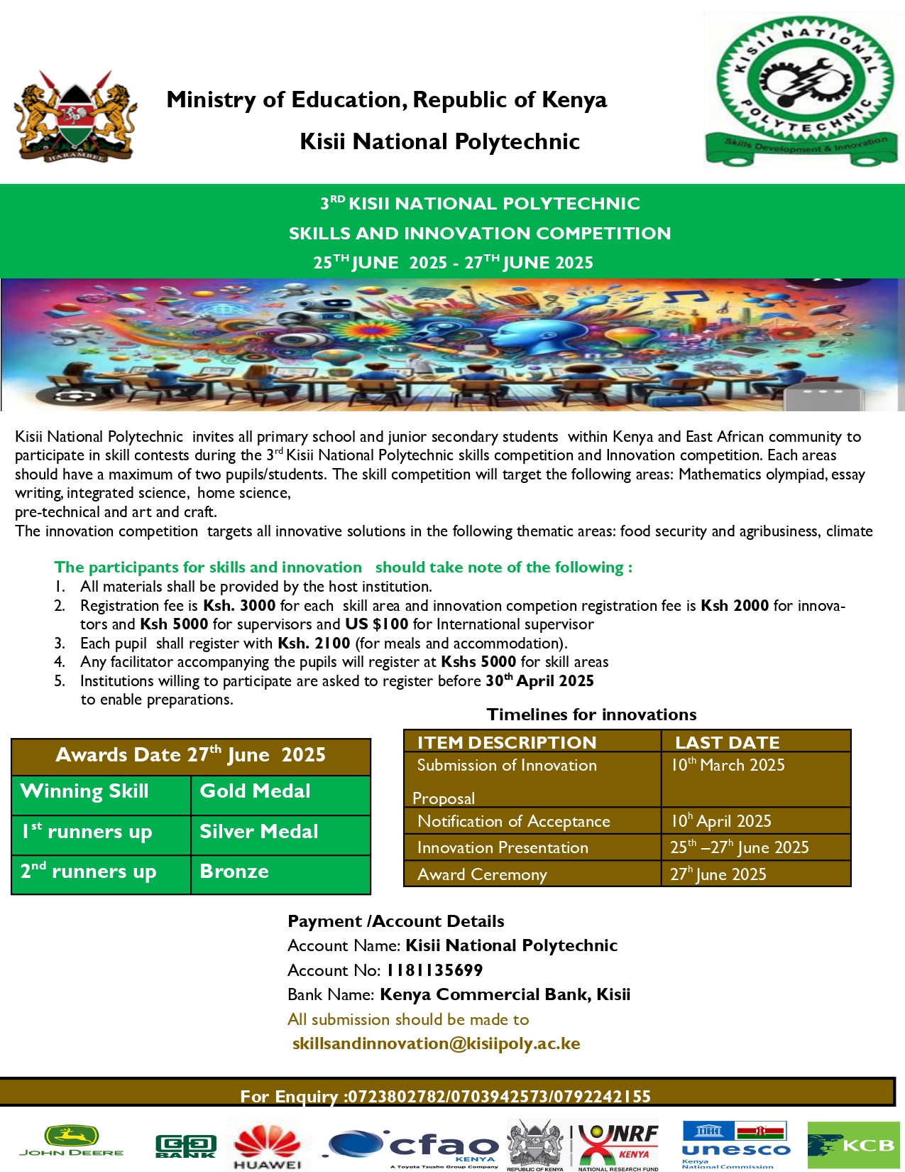 CALL FOR SKILLS AND INNOVATION COMPETITION FOR PRIMARY AND JUNIOR SECONDARY SCHOOLS