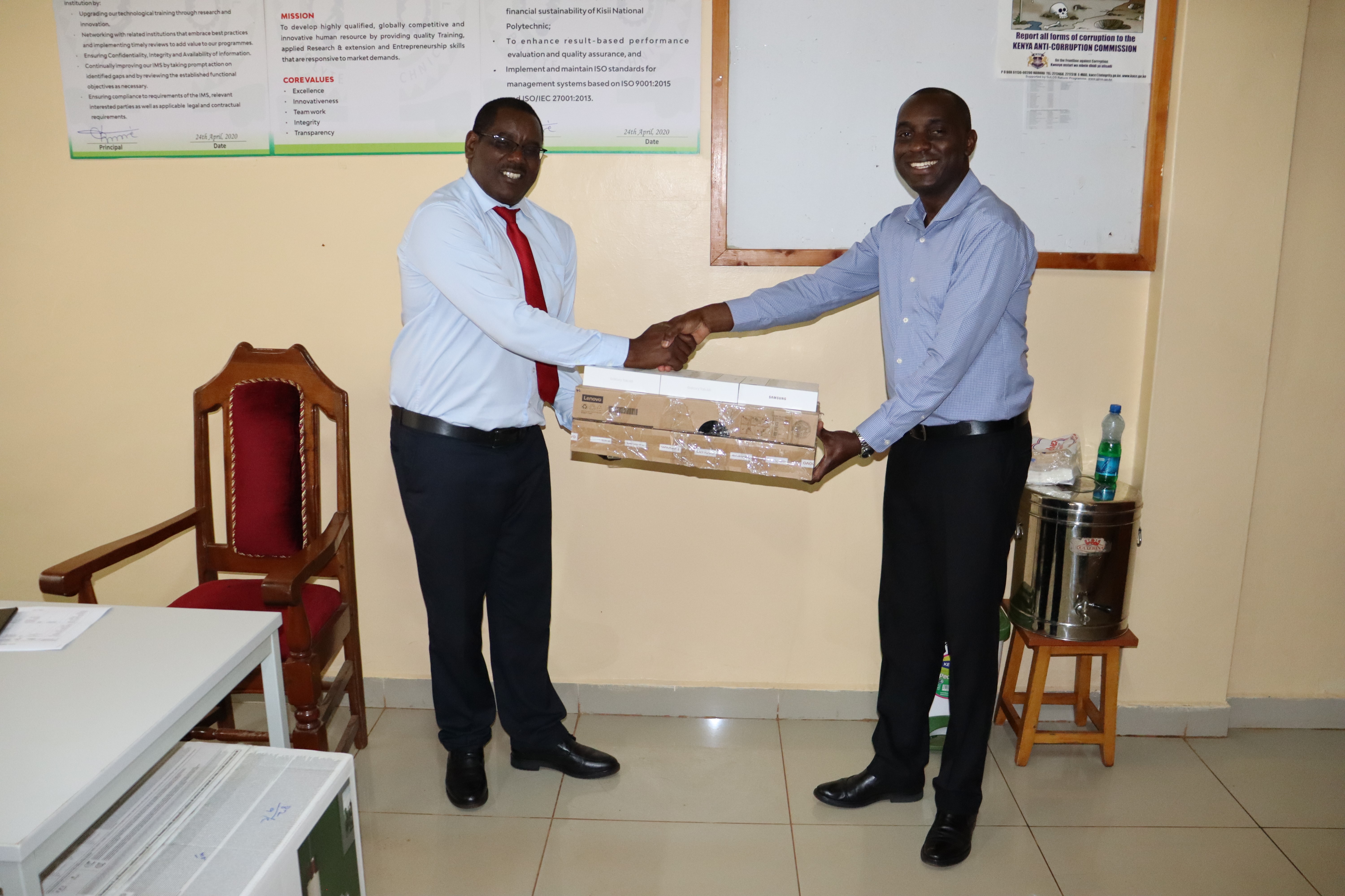 handing over 